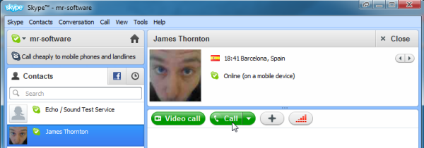Make a call with Skype