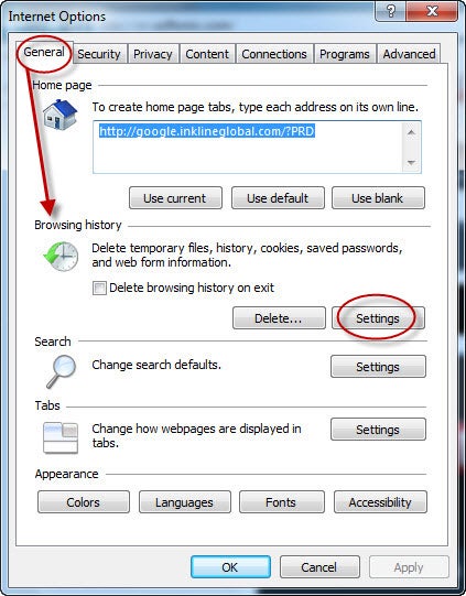Viewing temporary internet files in Internet Explorer 9