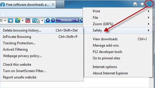 Another way to delete temporary internet files in Internet Explorer 9