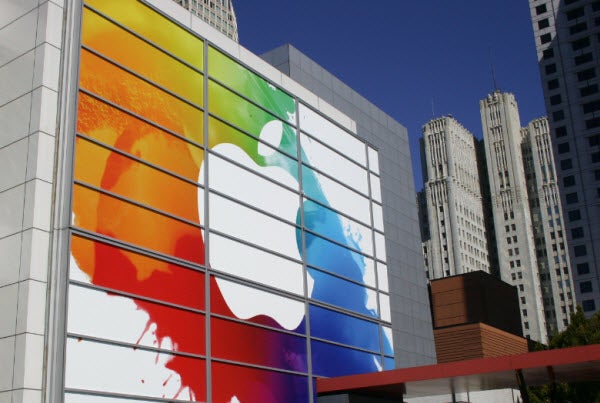 Outside today's Apple event in San Francisco
