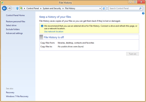 Windows 8 File History