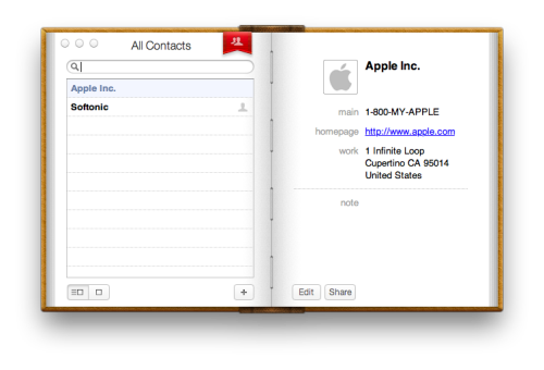 OS X Lion address book