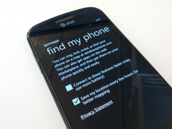 windows phone 7 find my phone