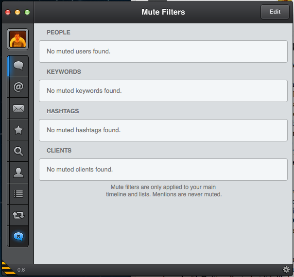 Tweetbot Mute Filters