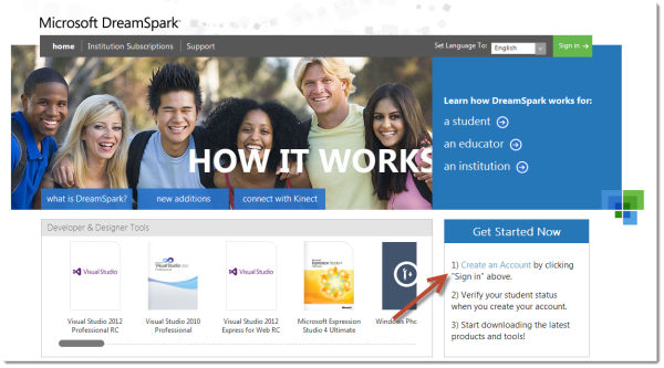 dreamspark.com create account dreamspark.com create account