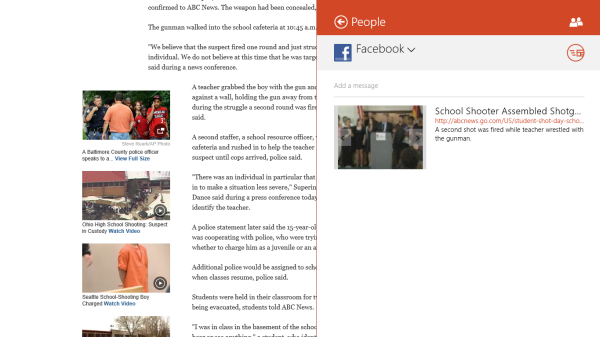 Windows 8 Facebook sharing