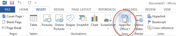 Microsoft Office 2013 insert app Microsoft Office 2013 insert app