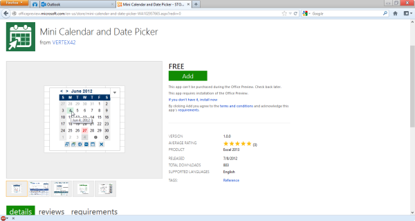 Microsoft Office Store web interface Microsoft Office Store web interface