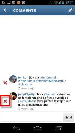 Hit the red X to delete the comment