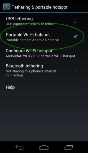Enable the hotspot