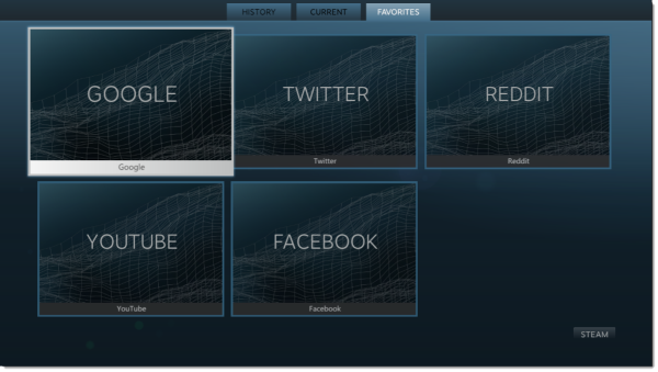 Steam big picture browser