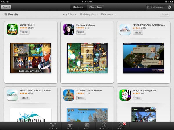 App Store iPad Final Fantasy
