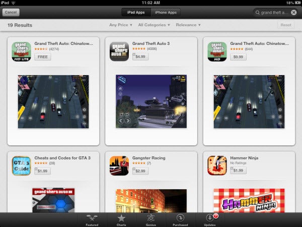 App Store iPad Grand Theft Auto