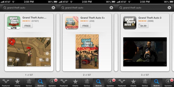 App Store iPhone Grand Theft Auto