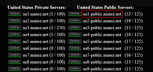 MineZ Server List