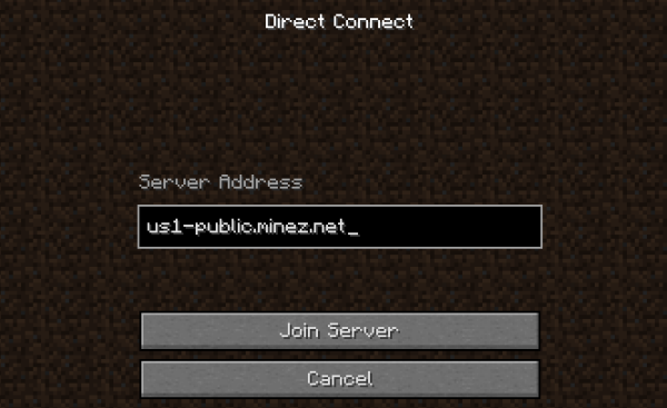 MineZ entering server address