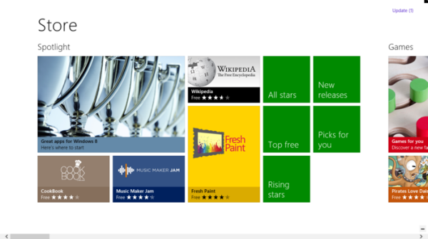 Windows 8 app store