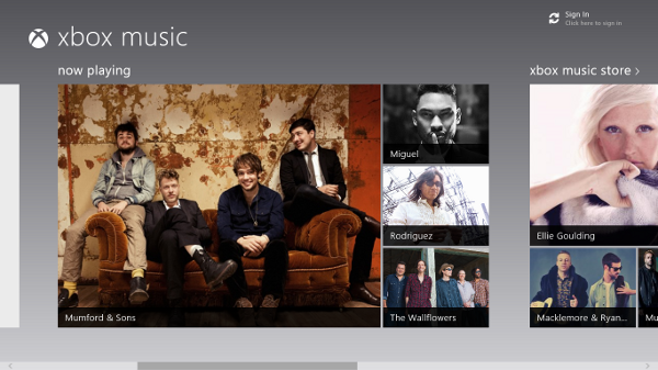 xbox music interface
