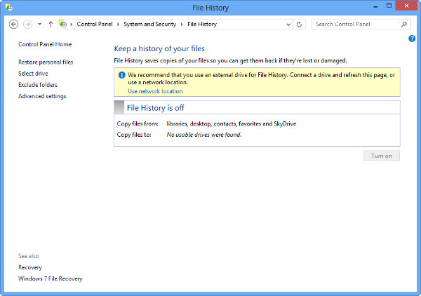Windows 8 File History