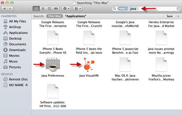 Java Search Mac