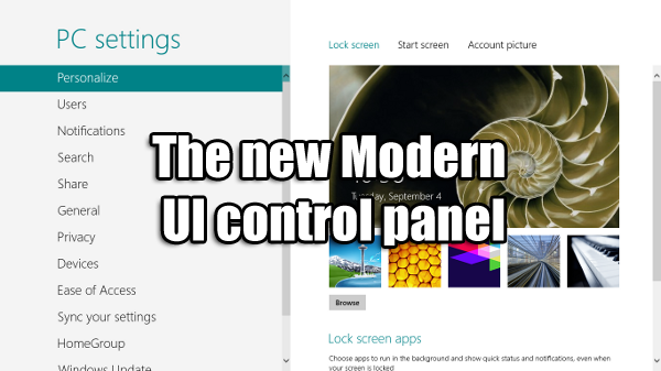 windows 8 control panel