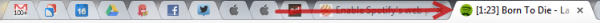 spotify track timer tab