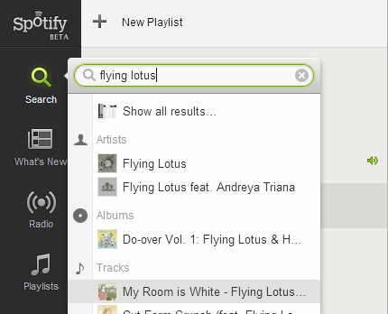 spotify search