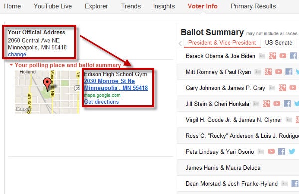 Google's Voter Information Tool