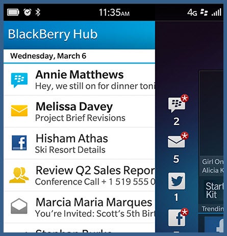 BlackBerry 10 hub