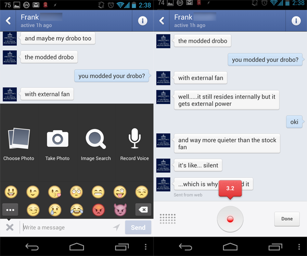 FB voice message