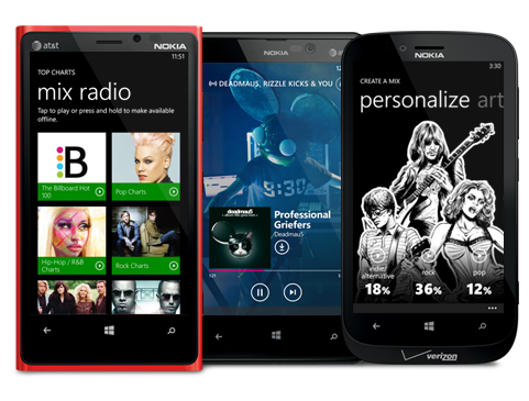 nokia lumia with nokia music