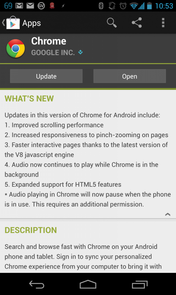 google chrome android update google chrome android update