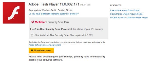 adobe flash update