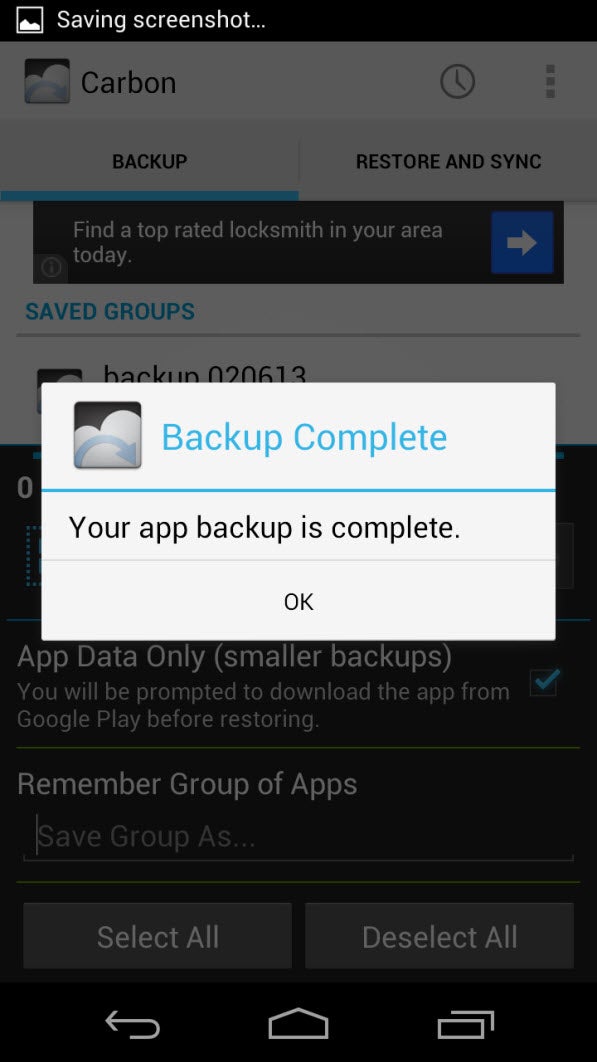 carbon app sync and backup