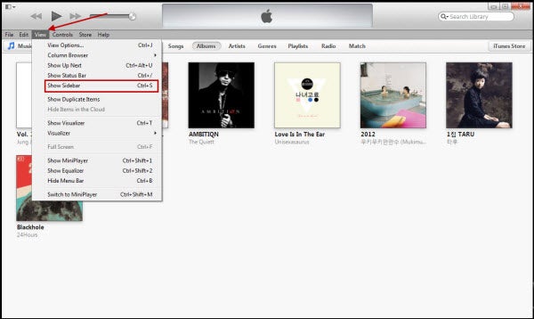itunes sidebar