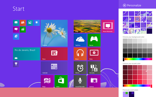 windows blue personalize