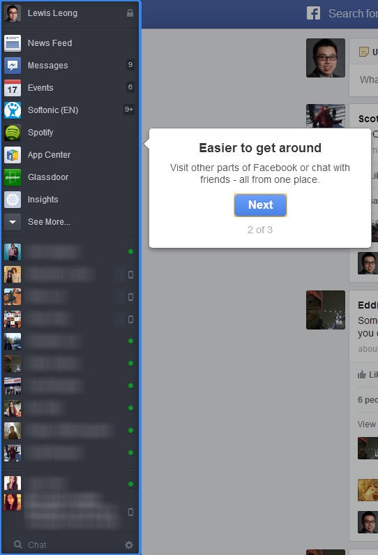 facebook news feed sidebar