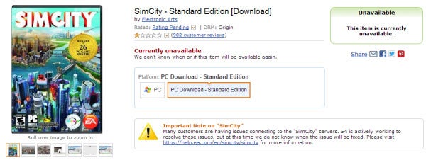 amazon simcity page