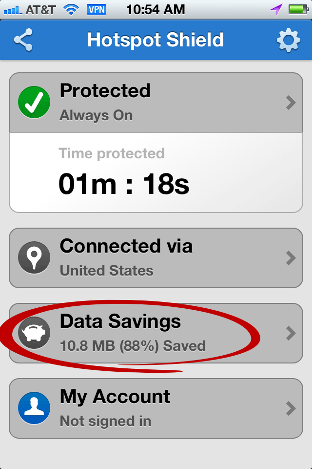 Hotspot Shield savings