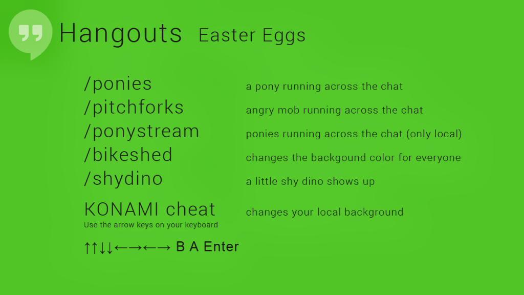 hangouts Eastereggs