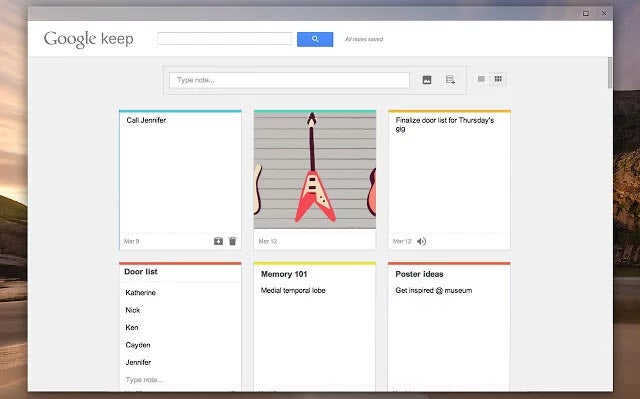 google keep extension
