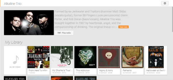 google play music artist view