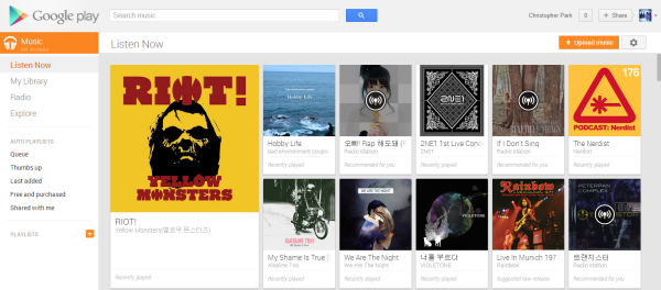 google play music listen now