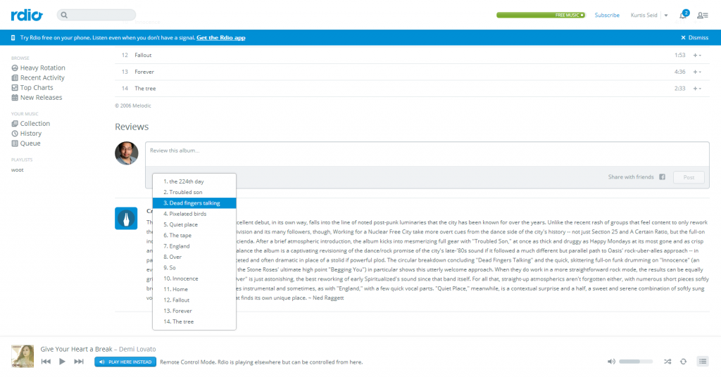 rdio reviews
