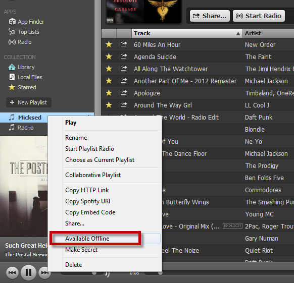 take spotify offline