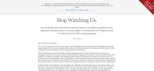 mozilla stop watching us petition