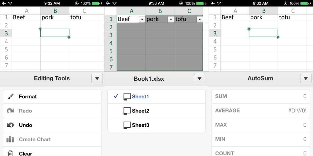 excel office mobile