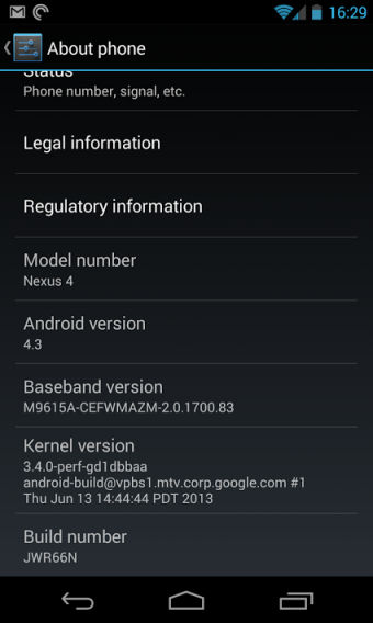 Android 4.3 screenshot Android 4.3 screenshot