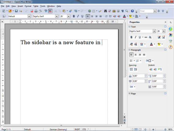Open Office sidebar