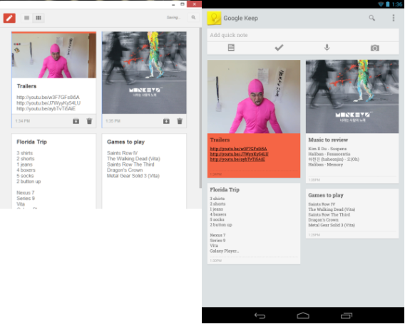 google keep desktop android
